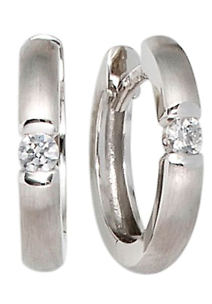 JOBO Paar Creolen "Ohrringe mit Diamanten", 585 Weißgold günstig online kaufen