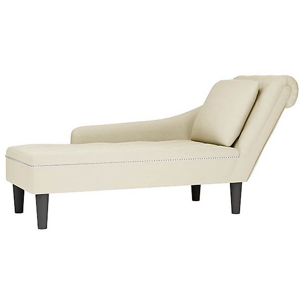vidaXL Chaiselongue Chaiselongue mit Kissen und Rechter Armlehne Creme Samt günstig online kaufen