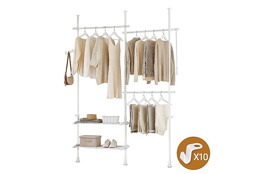SoBuy Kleiderständer FRG34, Garderobenständer mit 3 Kleiderstangen und 3 Kö günstig online kaufen