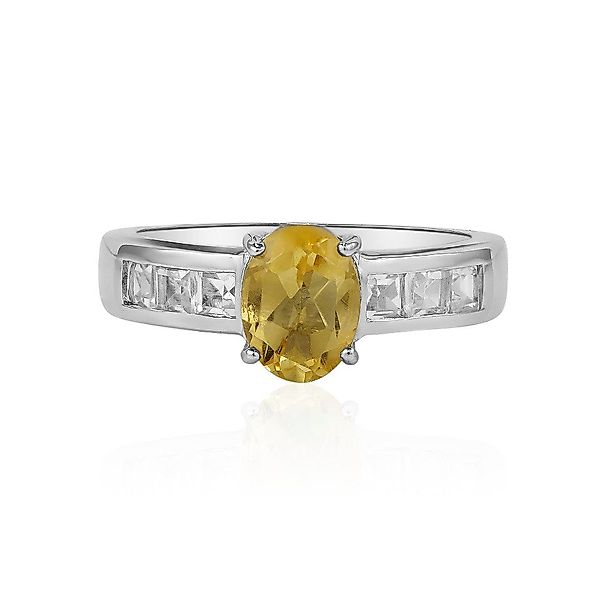 Cavill Silberring Brasilianischer Citrin & Weißer günstig online kaufen