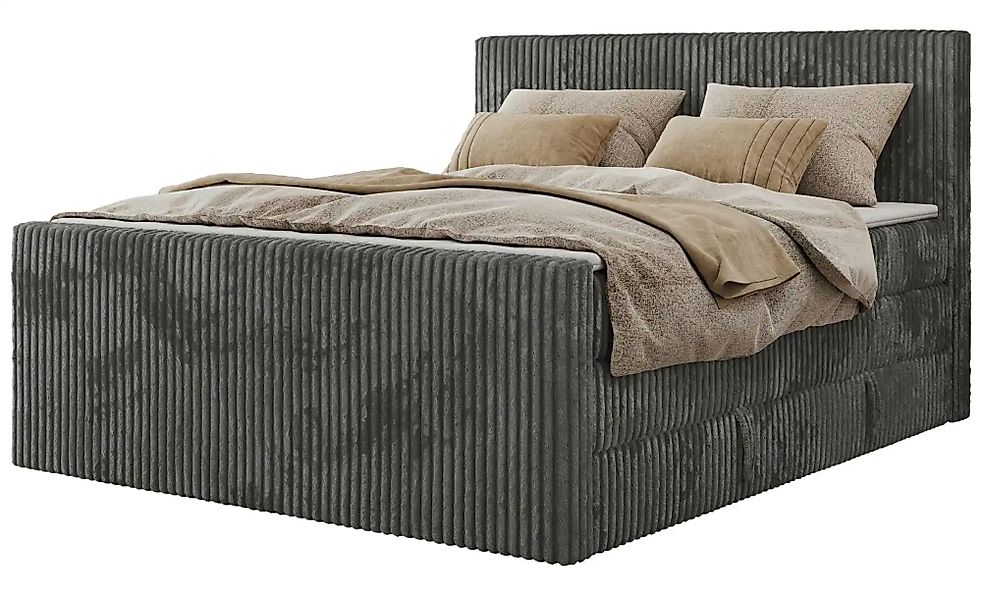 Boxspringbett mit Bettkasten Tiliano King Duo ¦ grau ¦ Maße (cm): B: 204 H: günstig online kaufen