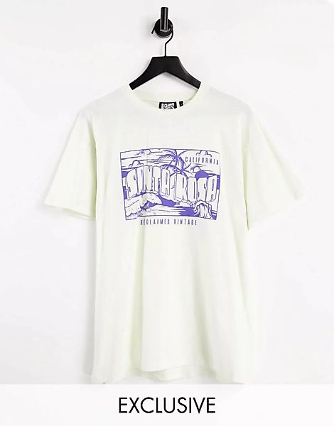 Reclaimed Vintage Inspired – T-Shirt mit „Santa Rosa“-Print in Ecru-Weiß günstig online kaufen