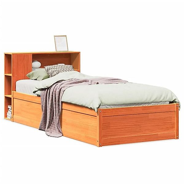 vidaXL Bett, Massivholzbett ohne Matratze Wachsbraun 75x190 cm Kiefernholz günstig online kaufen