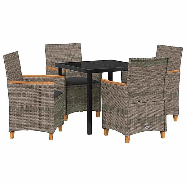 vidaXL Garten Essgruppe 5-Tlg Grau Poly Rattan 3381094 günstig online kaufen