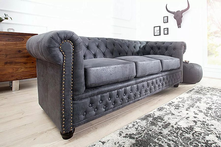 riess-ambiente Sofa CHESTERFIELD 200cm antik grau, Einzelartikel 1 Teile, W günstig online kaufen