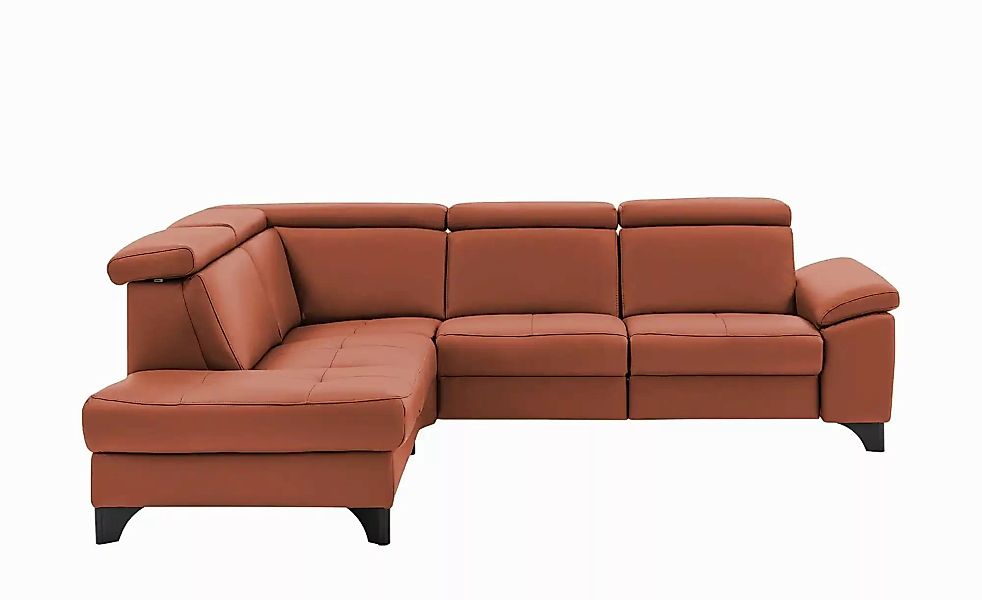 meinSofa Ecksofa Echtleder Linda ¦ rot ¦ Maße (cm): B: 261 H: 80 T: 209.0 P günstig online kaufen