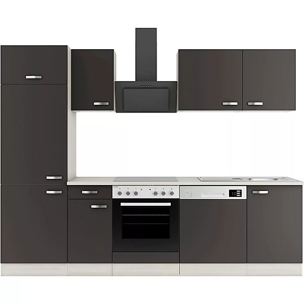 OPTIFIT Faro220 Küchenzeile 270 cm ohne E-Geräte Anthrazit günstig online kaufen