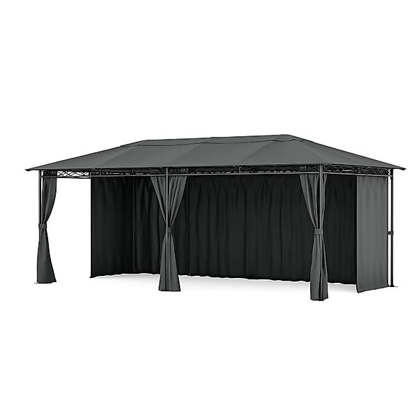 Blumfeldt Mondo 3x6 m Pavillon mit Metallrahmen und 4 Seitenwänden Dunkelgr günstig online kaufen