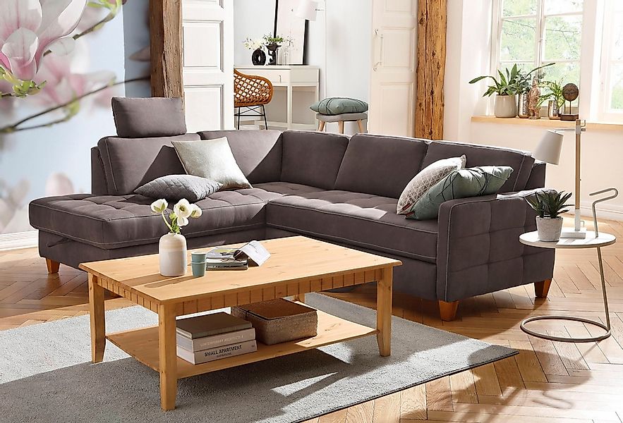 Home affaire Ecksofa "Earl L-Form" wahlweise auch mit Bettfunktion oder Bet günstig online kaufen
