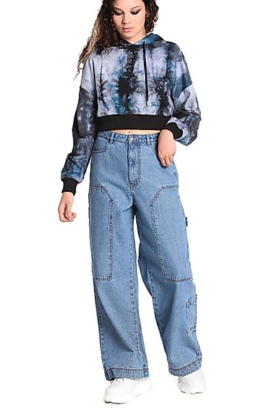 Hell Bunny Stoffhose Rider Blau Jeans günstig online kaufen