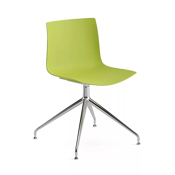 Arper - Catifa 46 0368 Stuhl einfarbig mit Sternfuß - limette/Außenschale g günstig online kaufen