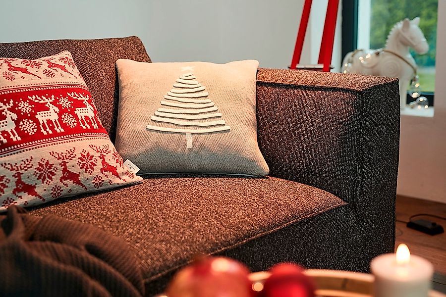 TOM TAILOR HOME Dekokissen "Knitted Shiny Tree" Gestrickte Kissenhülle ohne günstig online kaufen