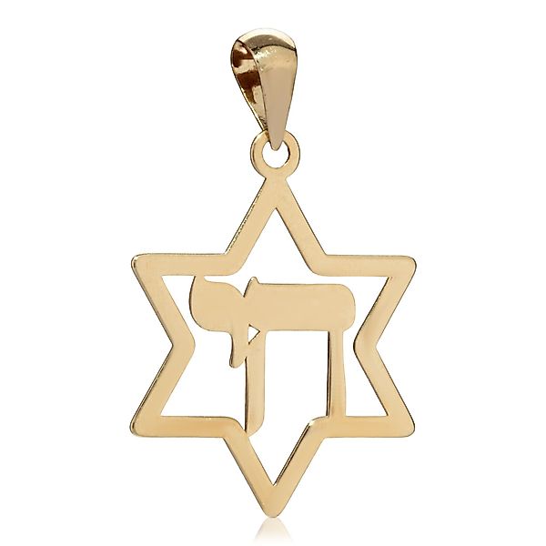 NKlaus Kettenanhänger Kettenanhänger Davidstern Chai 16x13mm günstig online kaufen