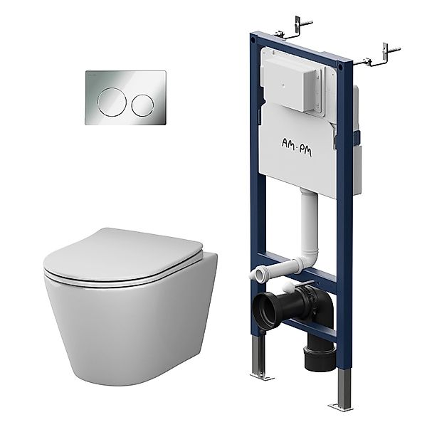 AM.PM WC Set Wand WC Vorwandelement Drückerplatte Toilette mit Spülkasten K günstig online kaufen