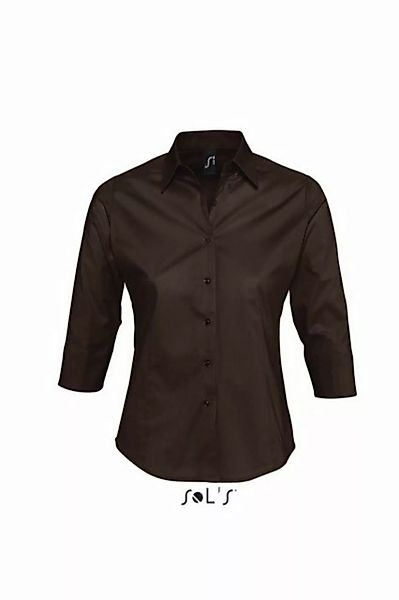 SOLS Hemdbluse SOL'S Damen Bluse 3/4 Arm Rundhals Shirt Stretch Sommer Ober günstig online kaufen