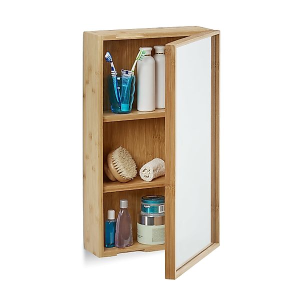 relaxdays Badezimmerspiegelschrank Bad Spiegelschrank mit Tür günstig online kaufen