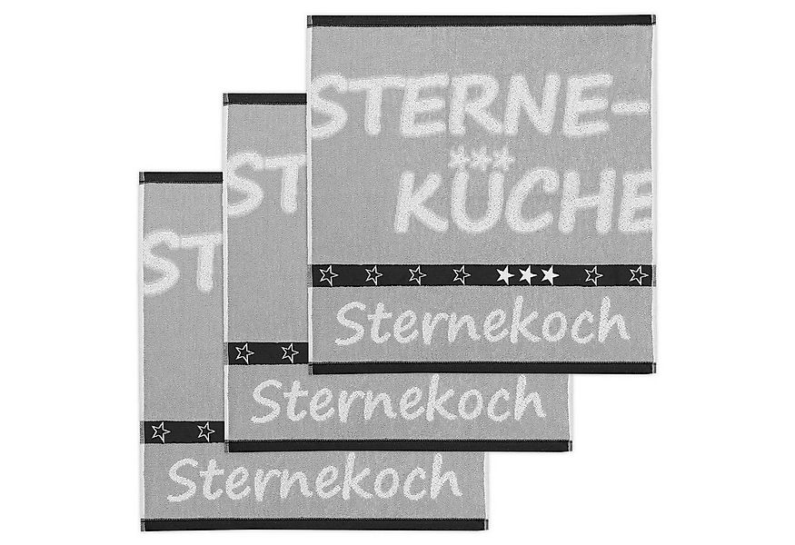 Kracht Geschirrtuch Sternekoch, (Set, 3-tlg., Set), 3er Pack Frottee Küchen günstig online kaufen