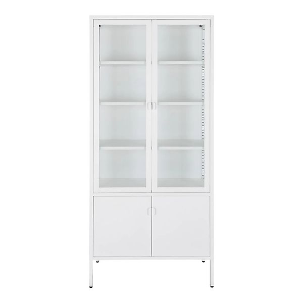 ebuy24 Brisbane Vitrinenschrank 4 Türen Weiß günstig online kaufen