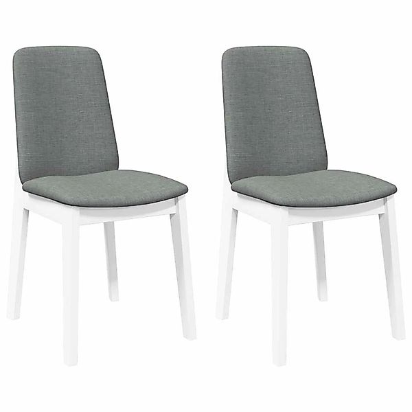 vidaXL Esszimmerstühle mit Kissen 2 Stk Weiß Massivholz Gummibaum 4102446 günstig online kaufen