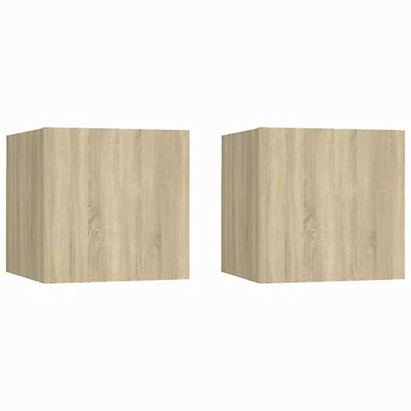 furnicato TV-Schrank TV-Wandschränke 2 Stk. Sonoma-Eiche 30,5x30x30 cm (1-S günstig online kaufen