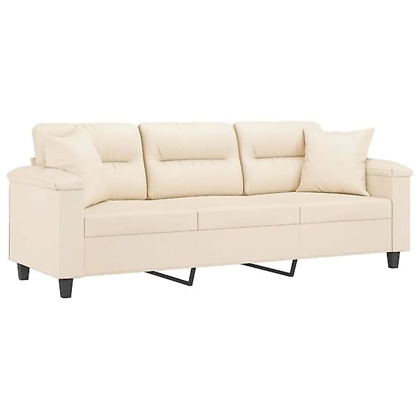 vidaXL 3-Sitzer-Sofa mit Kissen Beige 180 cm Mikrofasergewebe 3200982 günstig online kaufen