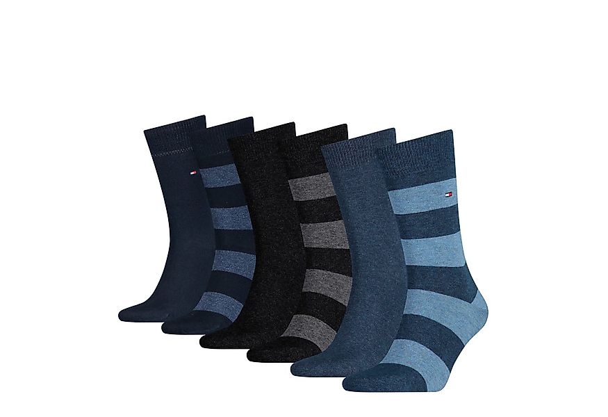 Tommy Hilfiger Socken TH MEN RUGBY SOCK 6P ECOM (6 Paar) 3x gestreift, 3x u günstig online kaufen