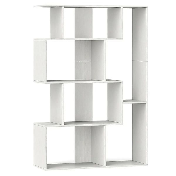 Costway Geometrische Holzregal Bücherregal mit Kippsicherungen Weiß günstig online kaufen