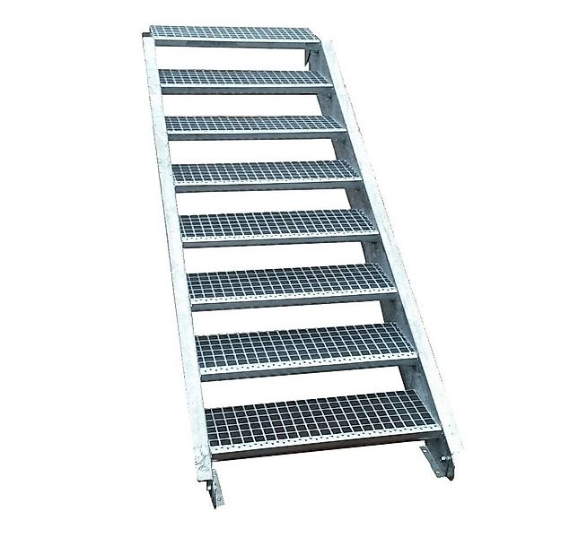 SRM Design Außentreppe 8 Stufen Stahltreppe Breite 90 cm Geschosshöhe 120-1 günstig online kaufen