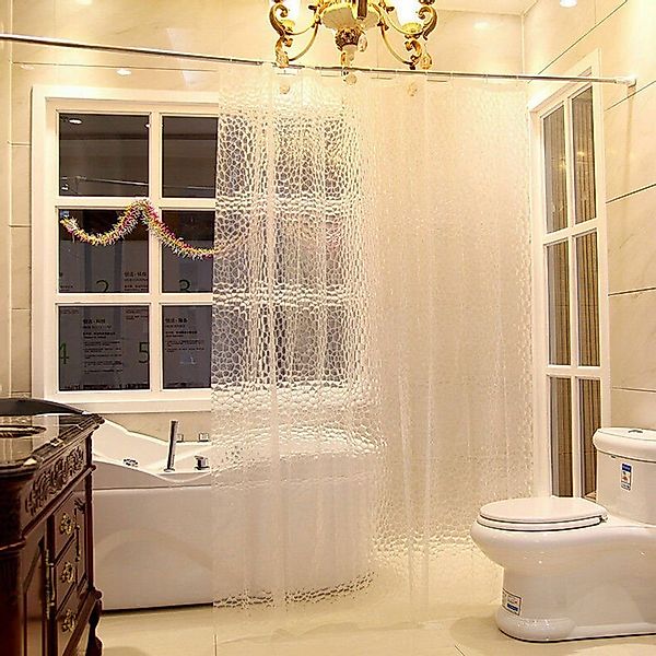 BTTO V&G Duschvorhang Duschvorhang Transparent Wasserwürfel,Badezimmer günstig online kaufen