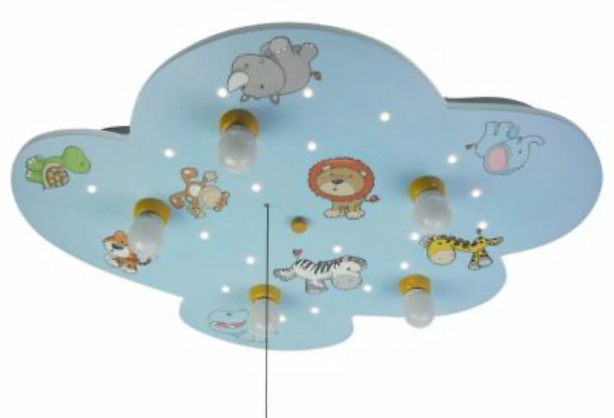 niermann STAND BY Deckenleuchte Wolke,  Wilde Tiere Lampenschirme hellblau günstig online kaufen