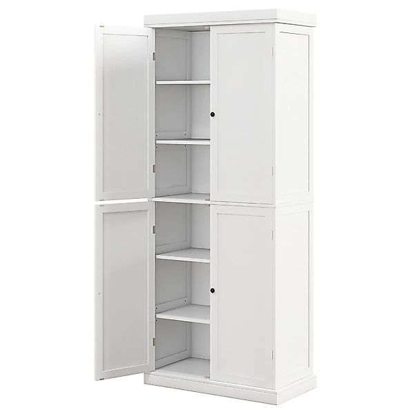 Costway 6-Stöckiger Küchenschrank 4 Türen 76 x 40 x 184,5 cm Weiß günstig online kaufen