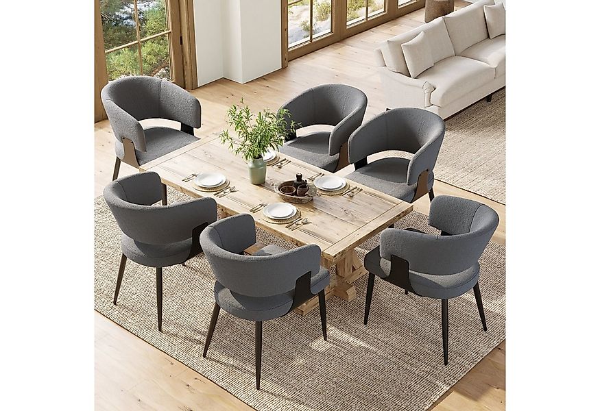 Flieks Polsterstuhl (Set, 6 St), 6er Set Esszimmerstühle mit Armlehnen Wohn günstig online kaufen