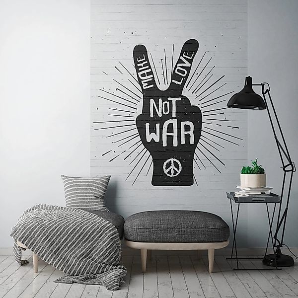 PROFHOME 398291-GU Fototapete Ziegelstein Matt Weiß Schwarz 1,59 m x 2,8 m günstig online kaufen