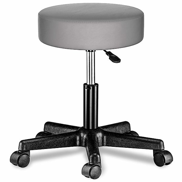 Rollhocker mit Rollen Kunstleder Grau 360° drehbar günstig online kaufen