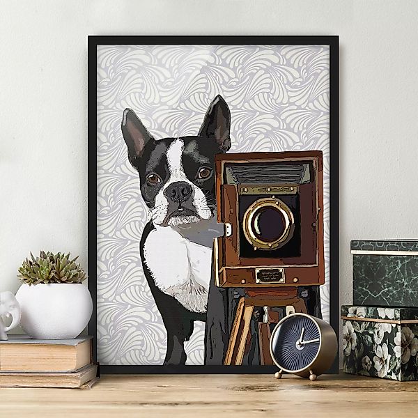 Bild mit Rahmen - Hochformat Tierfotograf Terrier günstig online kaufen