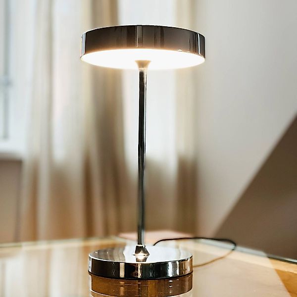 Dyberg Larsen LED-Tischlampe Starlight, chrom, Höhe 26 cm günstig online kaufen