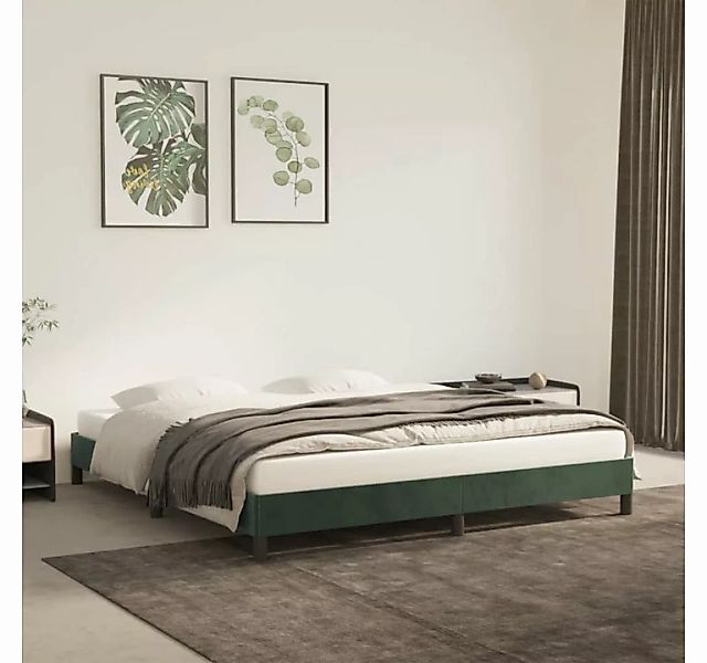 furnicato Bett Bettgestell Dunkelgrün 180x200 cm Samt günstig online kaufen