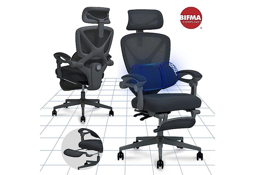 FLEXISPOT Drehstuhl Ergonomischer Bürostuhl mit X-Design (135° neigbare Rüc günstig online kaufen