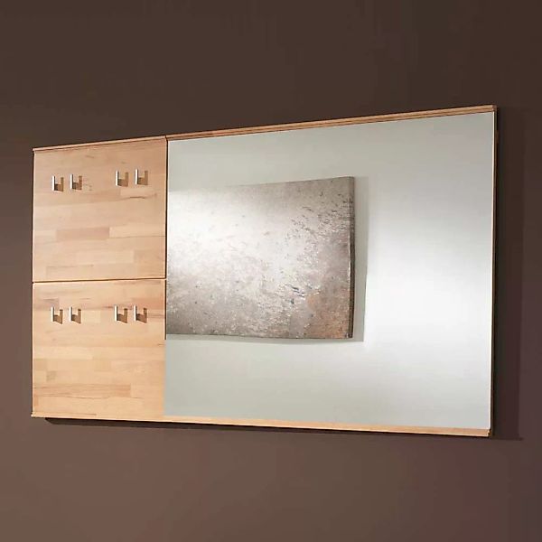 Spiegel mit Wandgarderobe Kernbuche Massivholz (zweiteilig) günstig online kaufen