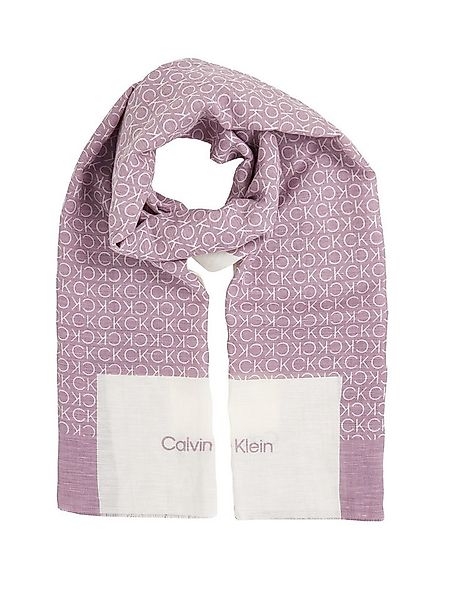 Calvin Klein Schal GEO MINIMAL LOGO LINEN STOLE, Logoprägung, ausgefranste günstig online kaufen