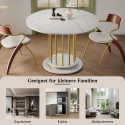 STILVORA Esstisch Runder Küchentisch mit Marmoroptik günstig online kaufen