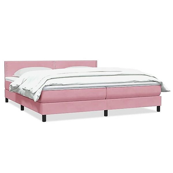 vidaXL Boxspringbett, Boxspringbett mit Matratze Rosa 180x220 cm Samt günstig online kaufen