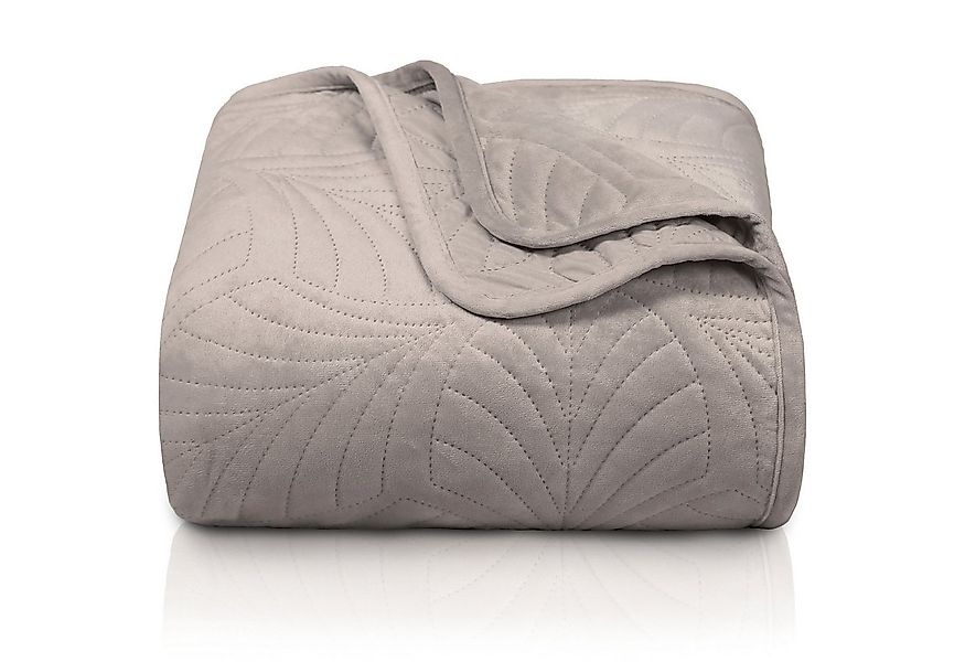 Gräfenstayn Tagesdecke Premium - Bettüberwurf mit Steppung & Blatt-Design, günstig online kaufen