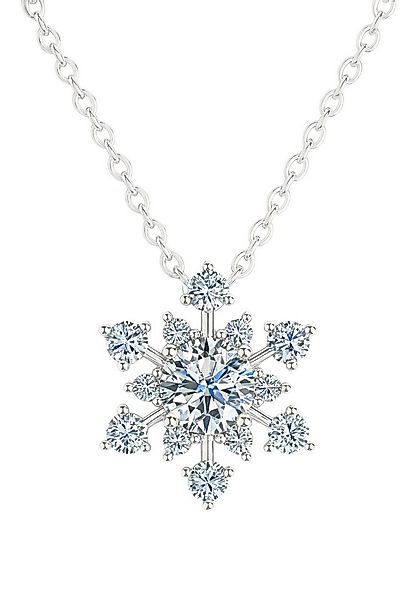 S&T Design Silberkette Damen 925 Silber Halskette Schneeflocke Anhänger (Ge günstig online kaufen