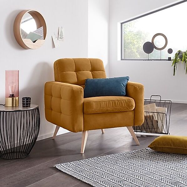 exxpo - sofa fashion Sessel »Nappa, Loungesessel, aktuelle Rückensteppung, günstig online kaufen