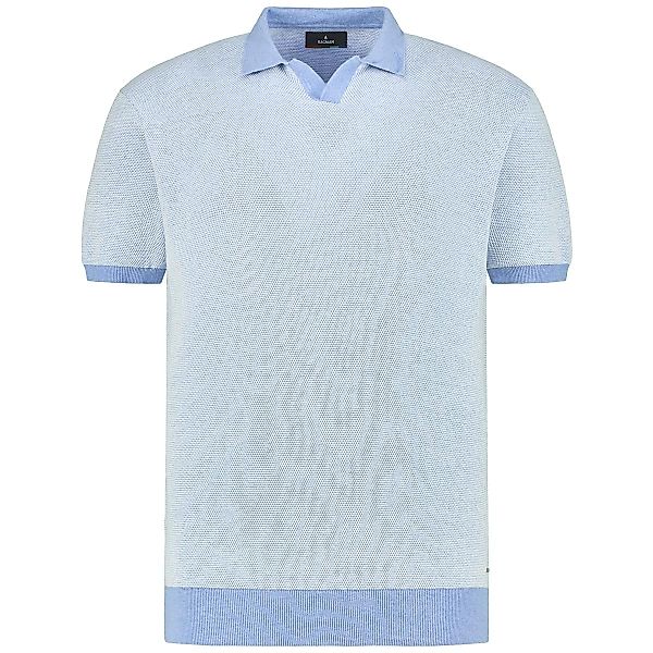 RAGMAN Strick-Poloshirt mit Kontrastdetails Farbe hellblau Größe: 5XL günstig online kaufen