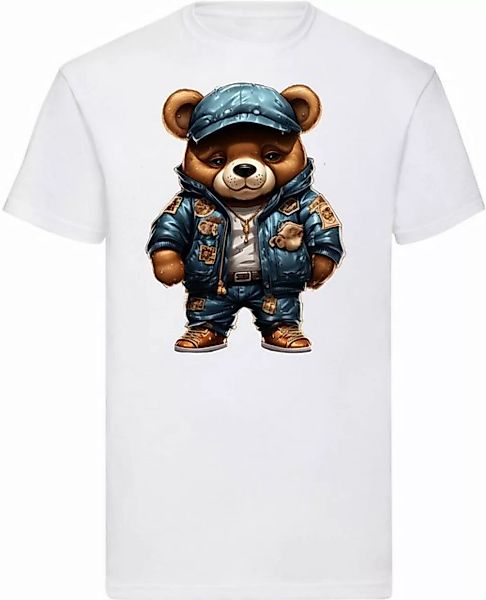 Banco T-Shirt Herren T-Shirt Gangster Bär mit blauer Jacke und Kappe 100% B günstig online kaufen