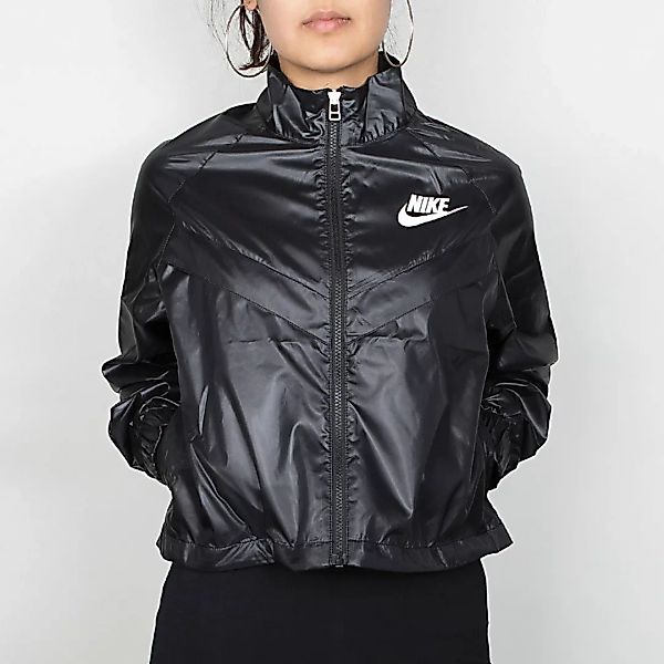 Nike Wmns Windbreaker Swoosh Jacket - Black / Black / White XS günstig online kaufen