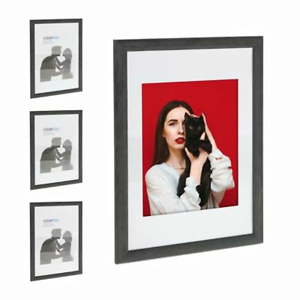relaxdays 4 x Bilderrahmen 20x30 cm schwarz günstig online kaufen