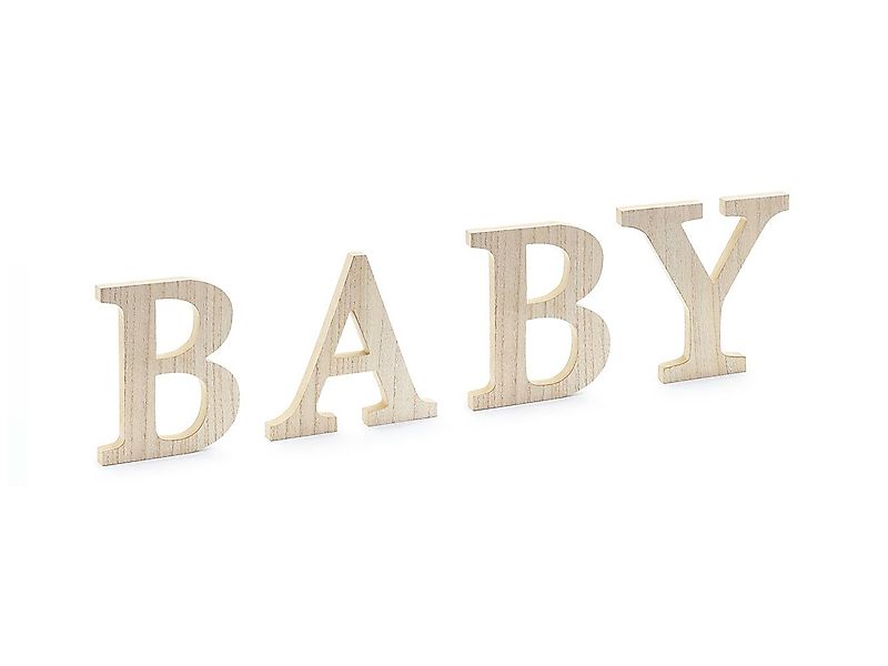 partydeco Deko-Schriftzug, Tischaufsteller BABY Holz Holzbuchstaben günstig online kaufen